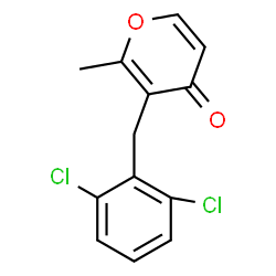 ChemSpider 2D Image | 3-(2,6-Dichlorobenzyl)-2-methyl-4H-pyran-4-one | C13H10Cl2O2