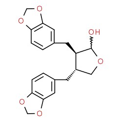 ChemSpider 2D Image | (3R,4R)-3,4-Bis(1,3-benzodioxol-5-ylmethyl)tetrahydro-2-furanol | C20H20O6