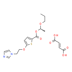 ChemSpider 2D Image | 1-Propoxyethyl 5-[2-(1H-imidazol-1-yl)ethoxy]-2-thiophenecarboxylate (2E)-2-butenedioate (1:1) | C19H24N2O8S