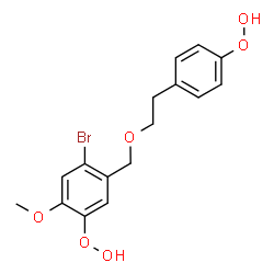 ChemSpider 2D Image | 4-{2-[(2-Bromo-5-hydroperoxy-4-methoxybenzyl)oxy]ethyl}phenyl hydroperoxide | C16H17BrO6
