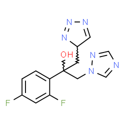 ChemSpider 2D Image | 2-(2,4-Difluorophenyl)-1-(1H-1,2,4-triazol-1-yl)-3-(4H-1,2,3-triazol-4-yl)-2-propanol | C13H12F2N6O