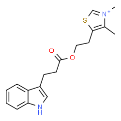 ChemSpider 2D Image | Thiazolium, 5-(2-(3-(1H-indol-3-yl)-1-oxopropoxy)ethyl)-3,4-dimethyl- | C18H21N2O2S