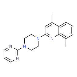 ChemSpider 2D Image | 4,8-Dimethyl-2-[4-(2-pyrimidinyl)-1-piperazinyl]quinoline | C19H21N5