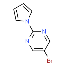ChemSpider 2D Image | 5-Bromo-2-(1H-pyrrol-1-yl)pyrimidine | C8H6BrN3