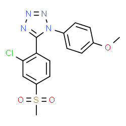 ChemSpider 2D Image | 5-[2-Chloro-4-(methylsulfonyl)phenyl]-1-(4-methoxyphenyl)-1H-tetrazole | C15H13ClN4O3S