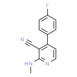 ChemSpider 2D Image | 4-(4-Fluorophenyl)-2-(methylamino)nicotinonitrile | C13H10FN3