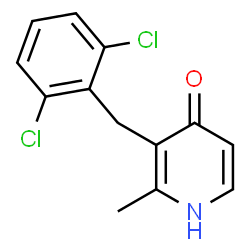 ChemSpider 2D Image | 3-(2,6-Dichlorobenzyl)-2-methyl-4(1H)-pyridinone | C13H11Cl2NO