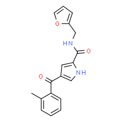 ChemSpider 2D Image | N-(2-Furylmethyl)-4-(2-methylbenzoyl)-1H-pyrrole-2-carboxamide | C18H16N2O3