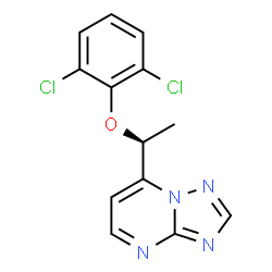 ChemSpider 2D Image | 7-[(1S)-1-(2,6-Dichlorophenoxy)ethyl][1,2,4]triazolo[1,5-a]pyrimidine | C13H10Cl2N4O