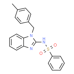 ChemSpider 2D Image | N-[1-(4-Methylbenzyl)-1H-benzimidazol-2-yl]benzenesulfonamide | C21H19N3O2S