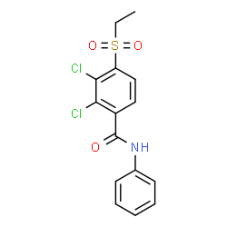 ChemSpider 2D Image | 2,3-Dichloro-4-(ethylsulfonyl)-N-phenylbenzamide | C15H13Cl2NO3S