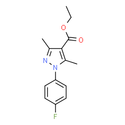 ChemSpider 2D Image | Ethyl 1-(4-fluorophenyl)-3,5-dimethyl-1H-pyrazole-4-carboxylate | C14H15FN2O2
