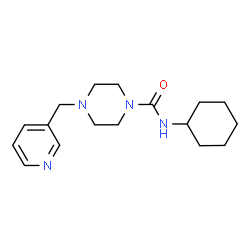 ChemSpider 2D Image | N-Cyclohexyl-4-(3-pyridinylmethyl)-1-piperazinecarboxamide | C17H26N4O