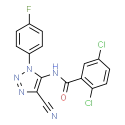 ChemSpider 2D Image | 2,5-Dichloro-N-[4-cyano-1-(4-fluorophenyl)-1H-1,2,3-triazol-5-yl]benzamide | C16H8Cl2FN5O