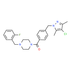 ChemSpider 2D Image | {4-[(4-Chloro-3,5-dimethyl-1H-pyrazol-1-yl)methyl]phenyl}[4-(2-fluorobenzyl)-1-piperazinyl]methanone | C24H26ClFN4O