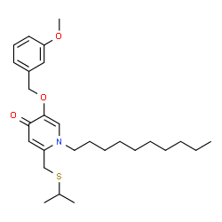 ChemSpider 2D Image | 1-Decyl-2-[(isopropylsulfanyl)methyl]-5-[(3-methoxybenzyl)oxy]-4(1H)-pyridinone | C27H41NO3S
