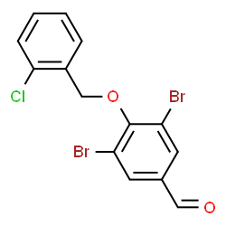 ChemSpider 2D Image | 3,5-DIBROMO-4-[(2-CHLOROBENZYL)OXY]BENZALDEHYDE | C14H9Br2ClO2