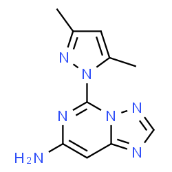 ChemSpider 2D Image | 5-(3,5-Dimethyl-1H-pyrazol-1-yl)[1,2,4]triazolo[1,5-c]pyrimidin-7-amine | C10H11N7