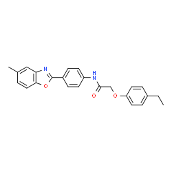 ChemSpider 2D Image | 2-(4-Ethylphenoxy)-N-[4-(5-methyl-1,3-benzoxazol-2-yl)phenyl]acetamide | C24H22N2O3