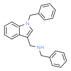 ChemSpider 2D Image | N-Benzyl-1-(1-benzyl-1H-indol-3-yl)methanamine | C23H22N2