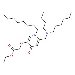 ChemSpider 2D Image | Ethyl [(6-{[butyl(hexyl)amino]methyl}-1-octyl-4-oxo-1,4-dihydro-3-pyridinyl)oxy]acetate | C28H50N2O4