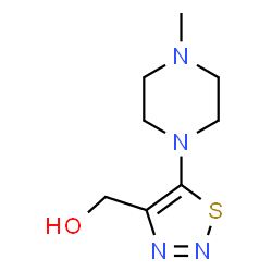 ChemSpider 2D Image | [5-(4-Methyl-1-piperazinyl)-1,2,3-thiadiazol-4-yl]methanol | C8H14N4OS
