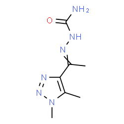 ChemSpider 2D Image | 2-[1-(1,5-Dimethyl-1H-1,2,3-triazol-4-yl)ethylidene]hydrazinecarboxamide | C7H12N6O