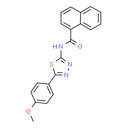 ChemSpider 2D Image | N-[5-(4-Methoxyphenyl)-1,3,4-thiadiazol-2-yl]-1-naphthamide | C20H15N3O2S