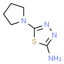 ChemSpider 2D Image | 5-(1-Pyrrolidinyl)-1,3,4-thiadiazol-2-amine | C6H10N4S