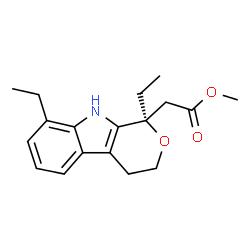 ChemSpider 2D Image | Methyl [(1R)-1,8-diethyl-1,3,4,9-tetrahydropyrano[3,4-b]indol-1-yl]acetate | C18H23NO3