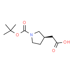 ChemSpider 2D Image | (R)-(1-Boc-Pyrrolidin-3-yl)-acetic acid | C11H19NO4