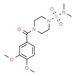 ChemSpider 2D Image | 4-(3,4-Dimethoxybenzoyl)-N,N-dimethyl-1-piperazinesulfonamide | C15H23N3O5S