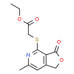 ChemSpider 2D Image | Ethyl [(6-methyl-3-oxo-1,3-dihydrofuro[3,4-c]pyridin-4-yl)sulfanyl]acetate | C12H13NO4S
