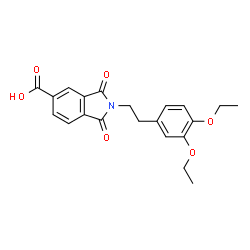 ChemSpider 2D Image | 2-[2-(3,4-Diethoxyphenyl)ethyl]-1,3-dioxo-5-isoindolinecarboxylic acid | C21H21NO6