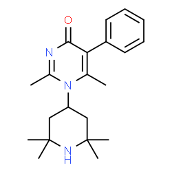 ChemSpider 2D Image | 2,6-Dimethyl-5-phenyl-1-(2,2,6,6-tetramethyl-4-piperidinyl)-4(1H)-pyrimidinone | C21H29N3O