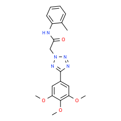 ChemSpider 2D Image | N-(2-Methylphenyl)-2-[5-(3,4,5-trimethoxyphenyl)-2H-tetrazol-2-yl]acetamide | C19H21N5O4