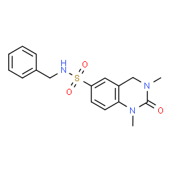 ChemSpider 2D Image | N-Benzyl-1,3-dimethyl-2-oxo-1,2,3,4-tetrahydro-6-quinazolinesulfonamide | C17H19N3O3S