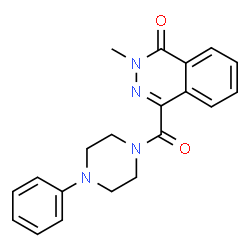 ChemSpider 2D Image | 2H-Phthalazin-1-one, 2-methyl-4-(4-phenylpiperazine-1-carbonyl)- | C20H20N4O2
