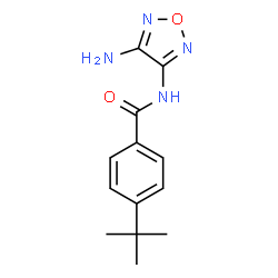 ChemSpider 2D Image | N-(4-Amino-1,2,5-oxadiazol-3-yl)-4-(2-methyl-2-propanyl)benzamide | C13H16N4O2