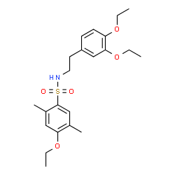 ChemSpider 2D Image | N-[2-(3,4-Diethoxyphenyl)ethyl]-4-ethoxy-2,5-dimethylbenzenesulfonamide | C22H31NO5S