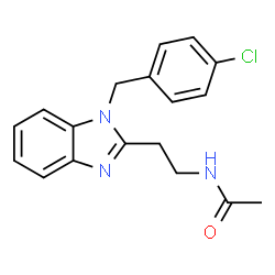 ChemSpider 2D Image | N-{2-[1-(4-Chlorobenzyl)-1H-benzimidazol-2-yl]ethyl}acetamide | C18H18ClN3O