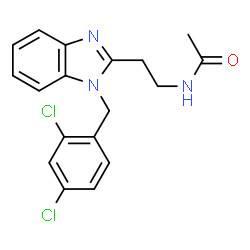 ChemSpider 2D Image | N-{2-[1-(2,4-Dichlorobenzyl)-1H-benzimidazol-2-yl]ethyl}acetamide | C18H17Cl2N3O