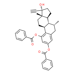 ChemSpider 2D Image | (7alpha)-17-Hydroxy-7-methyl-19-norpregna-1(10),2,4-trien-20-yne-1,3-diyl dibenzoate | C35H34O5