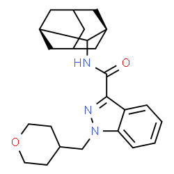 ChemSpider 2D Image | N-[(1s,3s)-Adamantan-2-yl]-1-(tetrahydro-2H-pyran-4-ylmethyl)-1H-indazole-3-carboxamide | C24H31N3O2