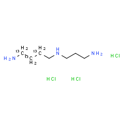 ChemSpider 2D Image | N~4~-(3-Aminopropyl)-1,4-(1,2,3-~13~C_3_)butanediamine trihydrochloride | C413C3H22Cl3N3