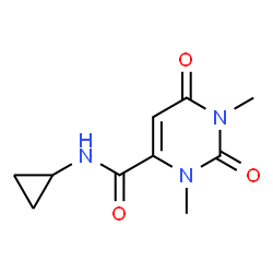 ChemSpider 2D Image | N-Cyclopropyl-1,3-dimethyl-2,6-dioxo-1,2,3,6-tetrahydro-4-pyrimidinecarboxamide | C10H13N3O3