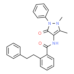 ChemSpider 2D Image | N-(1,5-Dimethyl-3-oxo-2-phenyl-2,3-dihydro-1H-pyrazol-4-yl)-2-(2-phenylethyl)benzamide | C26H25N3O2