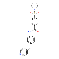 ChemSpider 2D Image | N-[4-(4-Pyridinylmethyl)phenyl]-4-(1-pyrrolidinylsulfonyl)benzamide | C23H23N3O3S