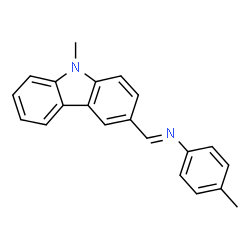 ChemSpider 2D Image | 4-Methyl-N-[(E)-(9-methyl-9H-carbazol-3-yl)methylene]aniline | C21H18N2