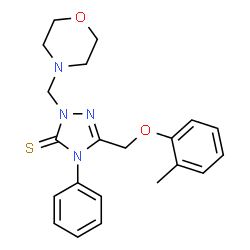 ChemSpider 2D Image | [1,2,4]Triazole-3-thione, 2-morpholin-4-ylmethyl-4-phenyl-5-(O-tolyloxymethyl)-2,4-dihydro- | C21H24N4O2S